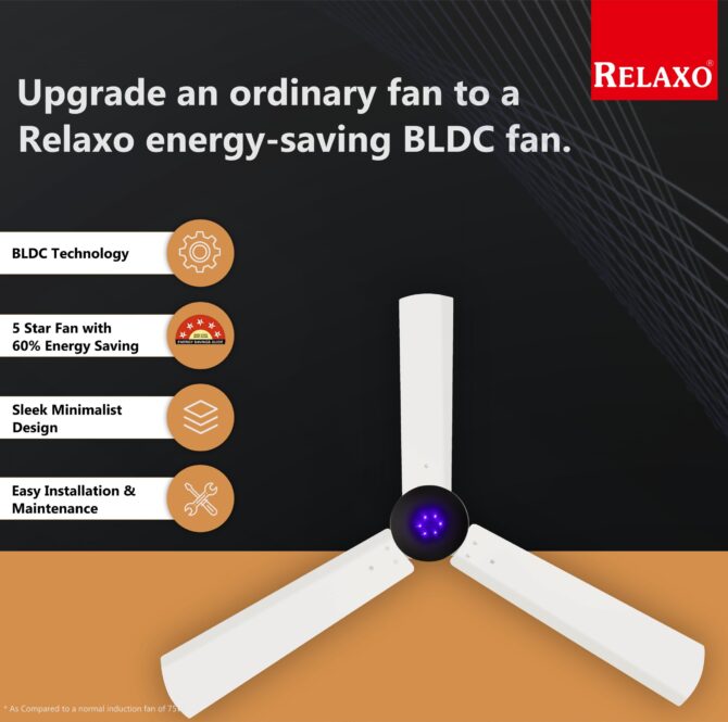 Relaxo Legend 27 BLDC Ceiling Fan (White) - Image 3